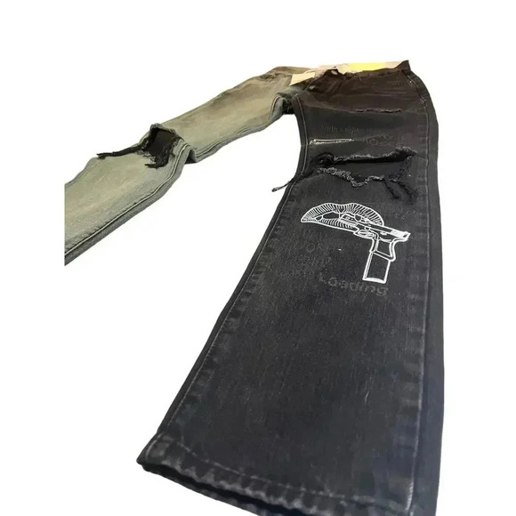 MNML NWT MENS URBAN 2 COLOR DENM DISTRESSED JEANS SIZE 29 " - Picture 5 of 12